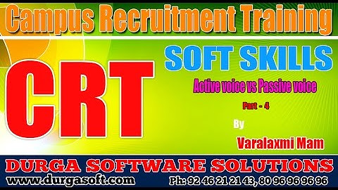Campus Recruitment Training (CRT) ||Softskills|| Active voice vs Passive voice Part - 4