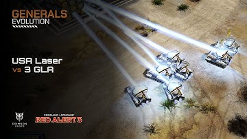 Red Alert 3 [Generals Evolution Mod] - USA Laser vs 3 GLA Brutal AI