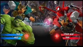 Hulk & Thor Green Vs Spiderman & Thor Red Very Hard - Marvel Vs Capcom Infinite