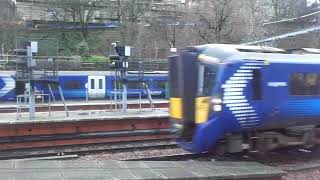 The ScotRail are Class 380 'Desiro' and The Class 385/0 'AT200' was both arrived at Edinburgh.