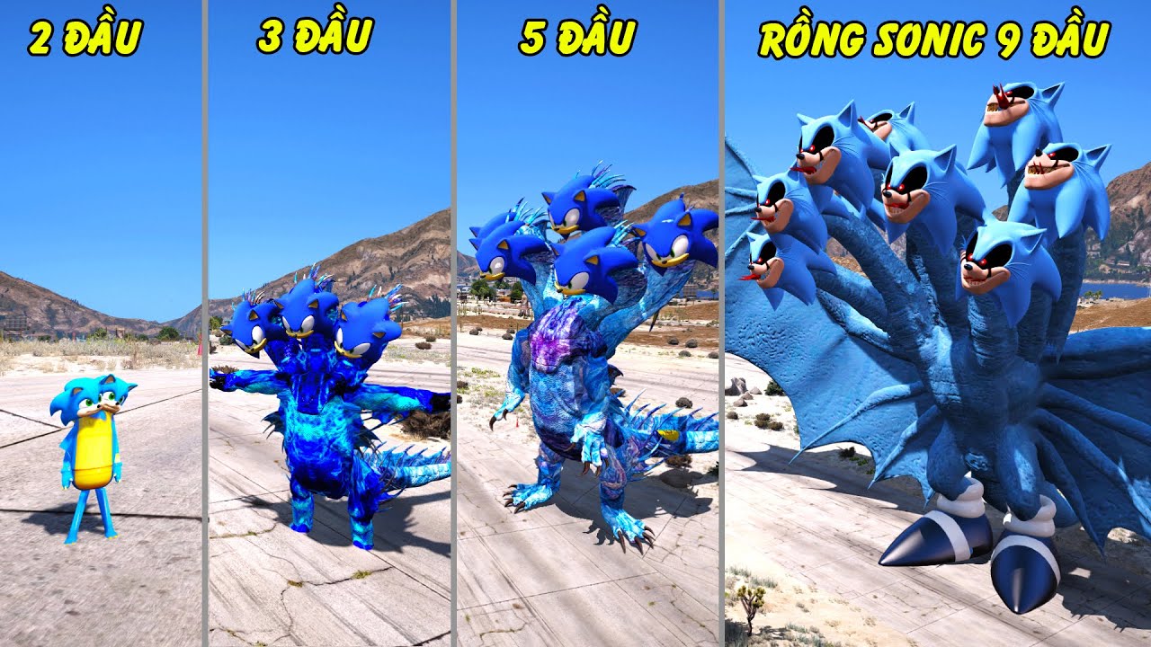 GTA 5 - Tuổi thơ Rồng Sonic 9 đầu trong truyền thuyết... - youtube