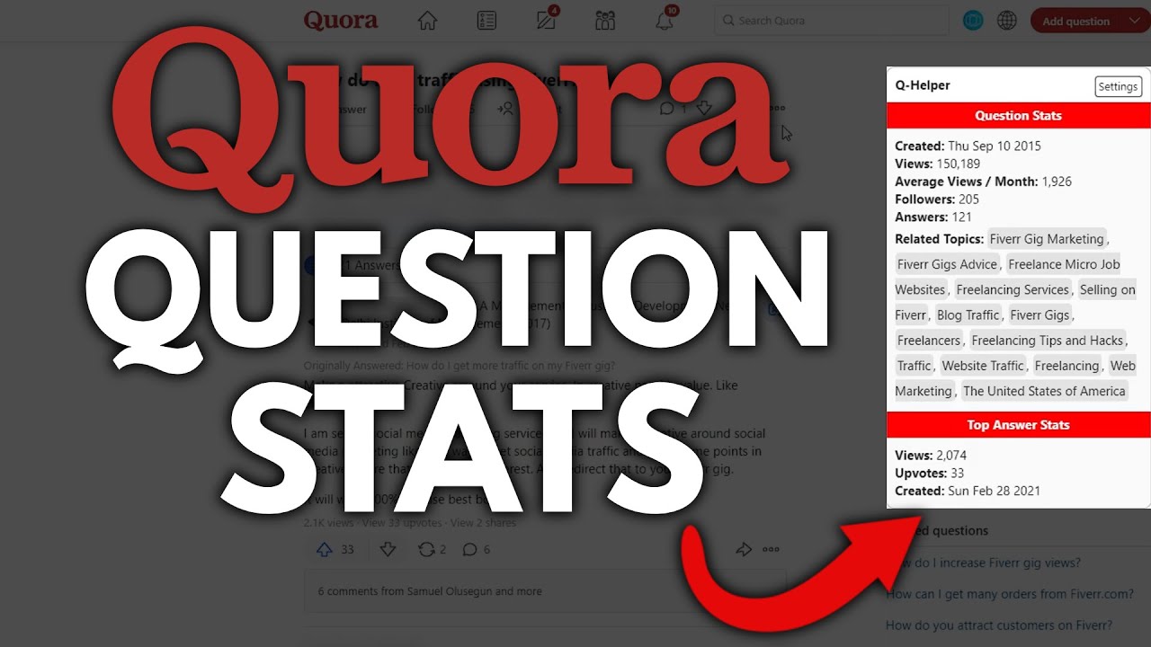 How to View Question Stats on Quora For FREE - Question Data and Insights For Quora - Q-Helper