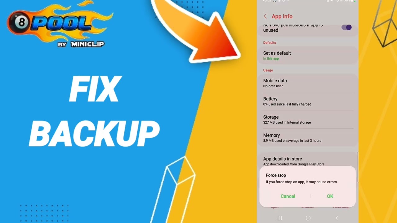 How To Fix Backup On 8 Ball Pool App