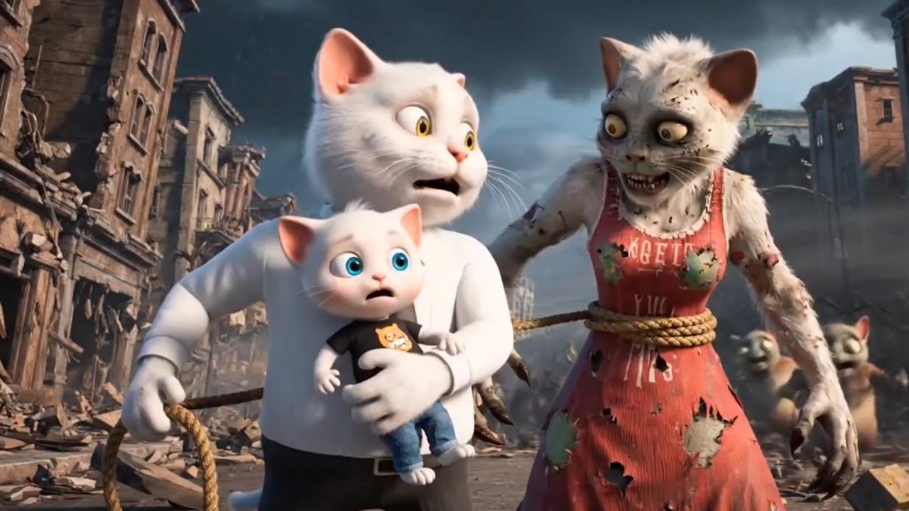 Mom Cat Turns into Zombie🧟‍♀️Brave Dad Cat Rescue Baby Kitten And Mom Cat |Zombie Cat | Cat Cartoon 