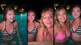 Happy live Moments in swimming pool with friends 