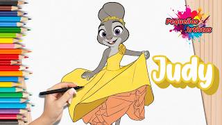 Dibuja a JUDY HOPPS de ZOOTOPIA 2 🐰👗 Disney | Cómo Dibujar Paso a Paso para Niños