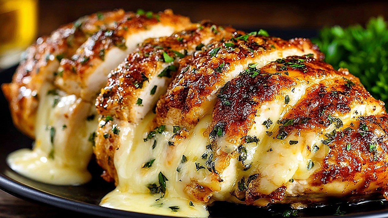 Невероятно вкусное фаршированное филе куриной грудки – тает во рту!  Лучше, чем в ресторане!