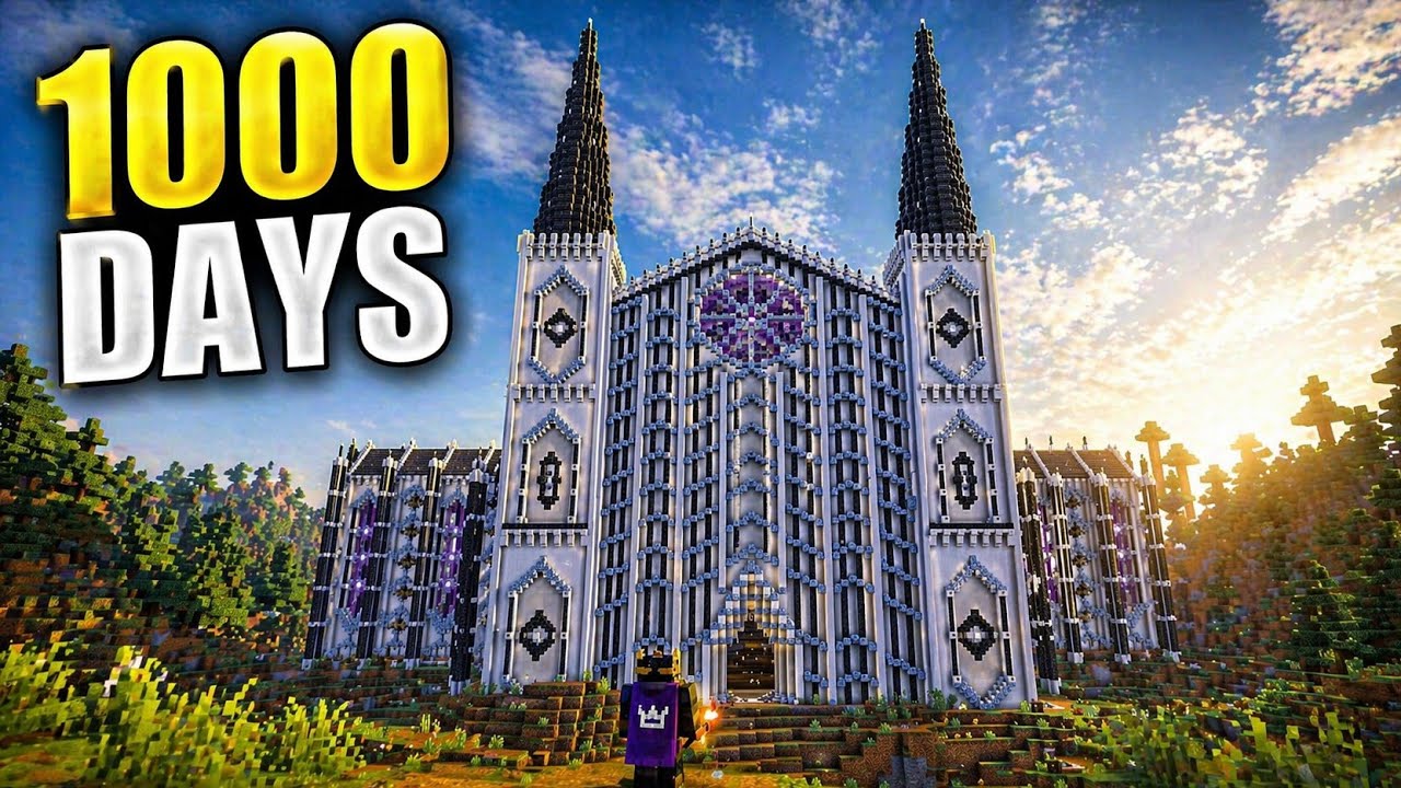 I Spent 1000 Days building an INSANE Cathedral in Minecraft