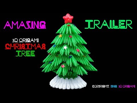 Origami Stella Di Natale 3d.3d Origami Christmas Tree Trailer 4k