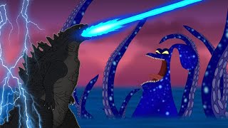 Godzilla vs Evolution of Kraken Scene Giant: Size Comparison | Godzilla Movie Cartoon