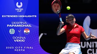 Despina Papamichail V Donna Vekic Extended Highlights United Cup 2023 Perth Final