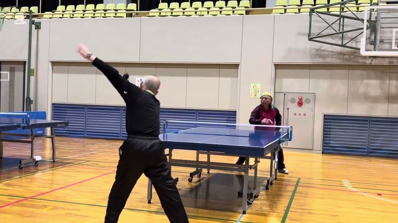 ラージボール　練習試合　シングルス