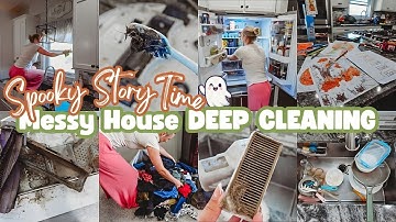 Deep Clean My Messy House With Me 🧽 | Cozy Fall Cleaning + Spooky Real Life Story Time