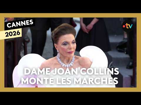 #Cannes2026. Dame Joan Collins, star d'Hollywood, monte les marches