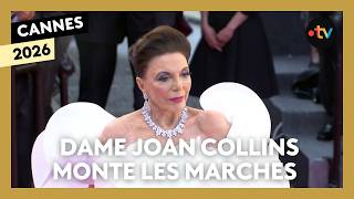 #Cannes2026. Dame Joan Collins, star d'Hollywood, monte les marches