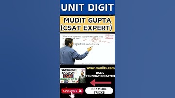 Unit Digit, Number System, Basic Maths UPSC CSAT by Mudit Gupta #shorts #csat #ssccgl #cpo #bankpo