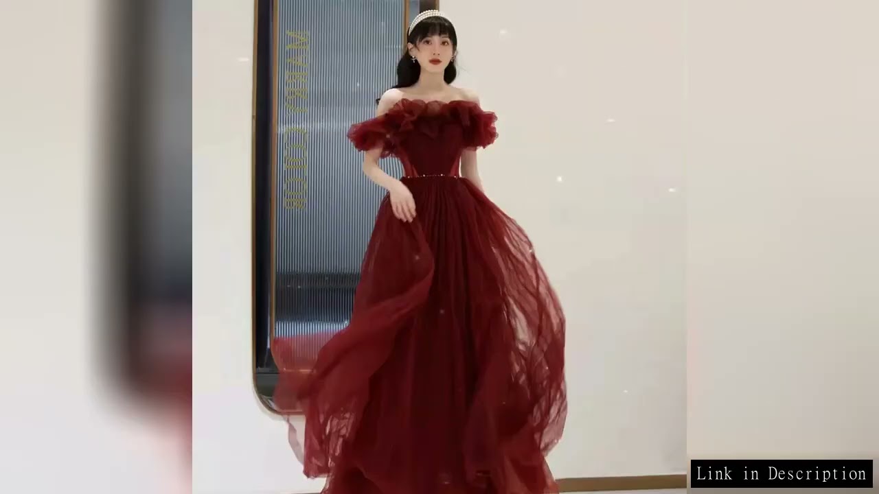 Women's Off Shoulder Sweat Dress, Girl's Dress, Princess, Bridesmaid, Banquet, Party Ball, Prom Dres