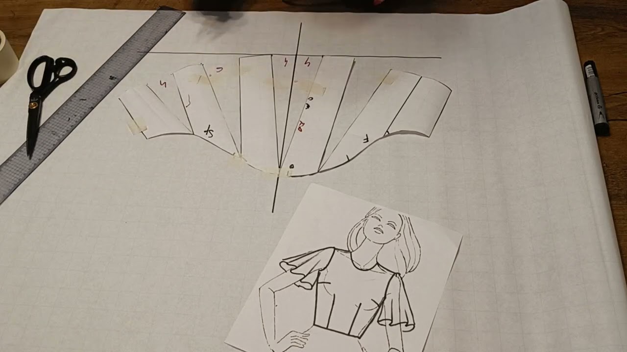 Transformare de mânecă bază în mânecă evazată și mânecă bufantă.