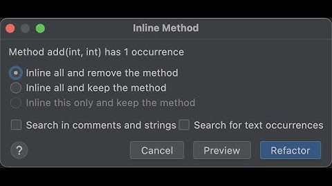 Inline Refactoring -  Intellij