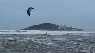 Kite surfing at Bantham, South Devon.