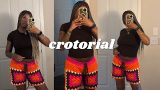 UPDATED* Granny Square Shorts CROTORIAL 🧶
