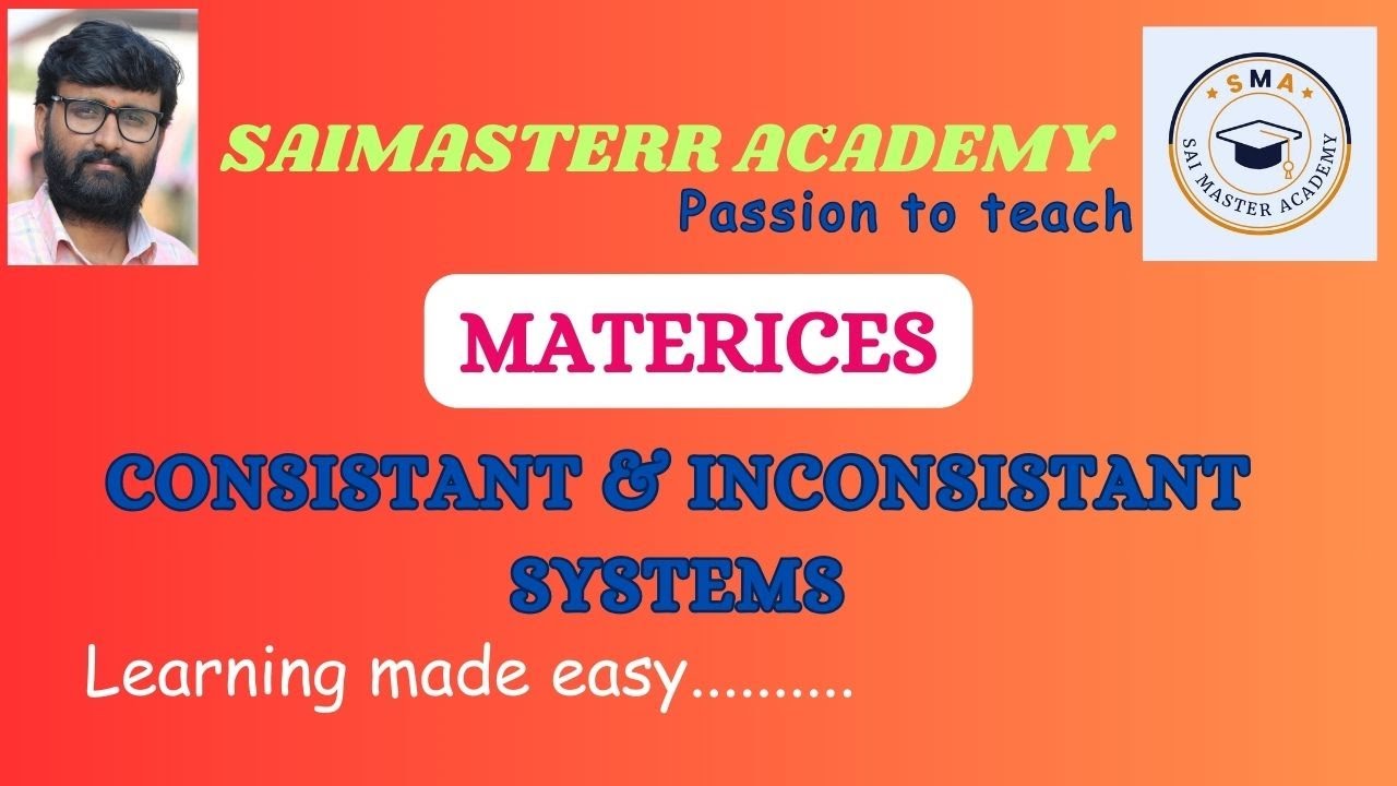  maths 1a matrices consistent and inconsistent equations ipe