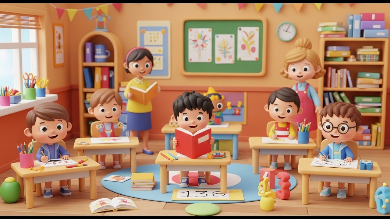 School At Work | Popular Nursery Rhyme For Kids | Sing Along With Kids