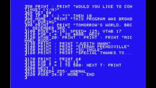 Tomorrow's World - Computer Programs that were transmitted