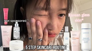 My 5 step skincare routine for Korean glass skin |*not sponsored*will I recommend all these product?