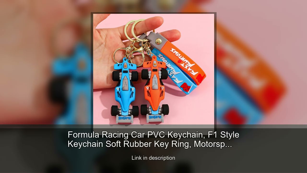 Formula Racing Car PVC Keychain, F1 Style Keychain Soft Rubber Key Ring, Motorsport Keychain fo