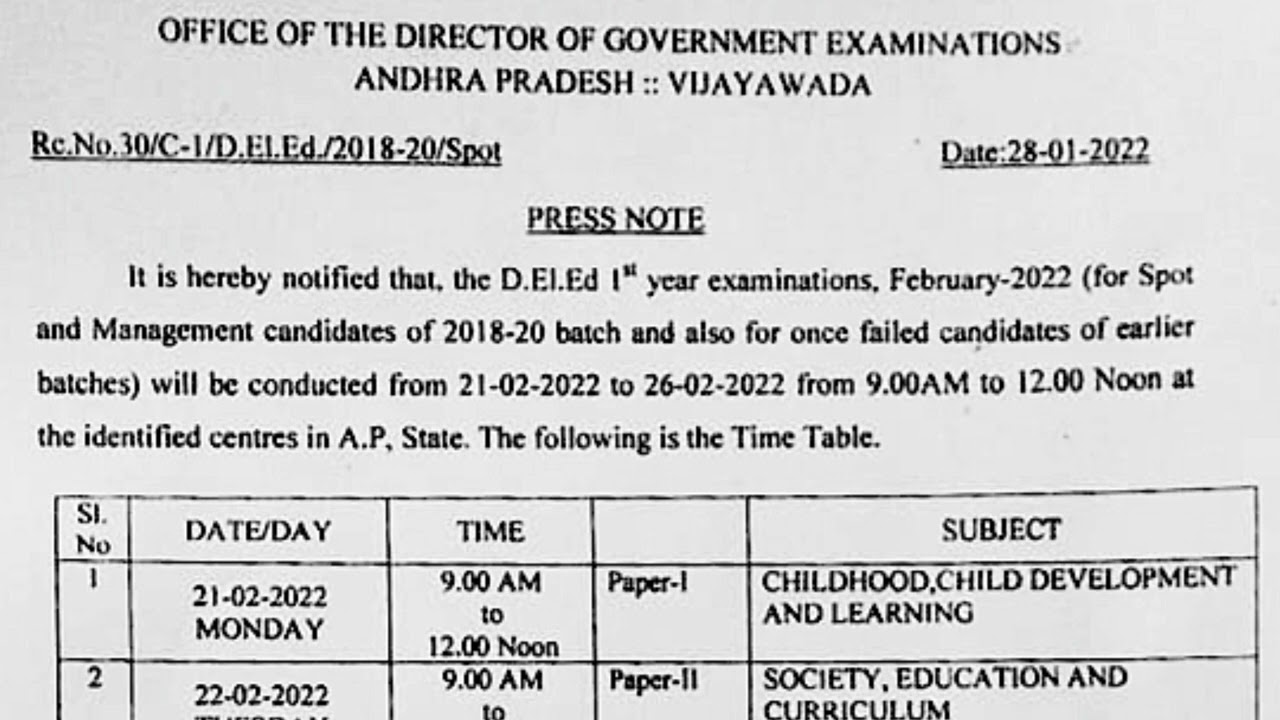 Ap d.el.ed 2018 to 2020 management exams dates ||Ap ded management exams dates|by Kumar education