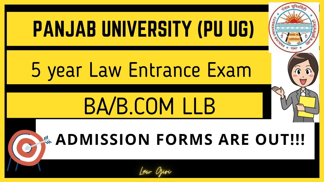 Panjab University 5 year law admission forms 2021|PU BA LLB entrance exam 2021 Exam Date