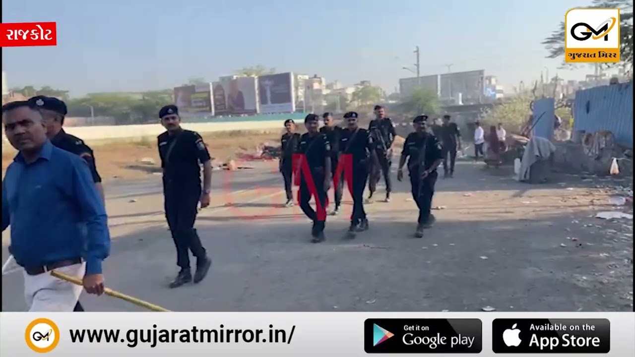 રાજકોટ:ભક્તિનગર રેલવે સ્ટેશન પાસે રેલવે તંત્રનું મેગા ડિમોલિશન, 350 થી વધુ નાના મોટા દબાણો દૂર કરાયા