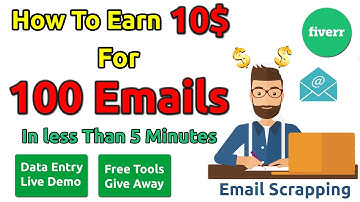 Data Entry Work On Fiverr | Email Scrapping | Earn 10$ in 5 Minutes | Live Working Demo