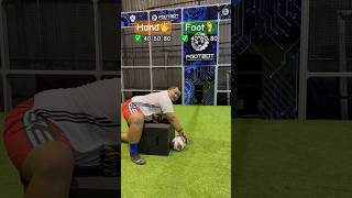 Hand Vs Foot: Stop Ball Challenge With Shooting Box And Rising Speed!😃#Firsttouch #Footbot