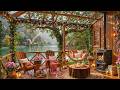Rainy Morning Jazz With Fireplace Sound Riverside Spring Porch Ambience To Good Mood All Day mp3