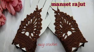 crochet// membuat sarung tangan rajut // how to make crochet handshock