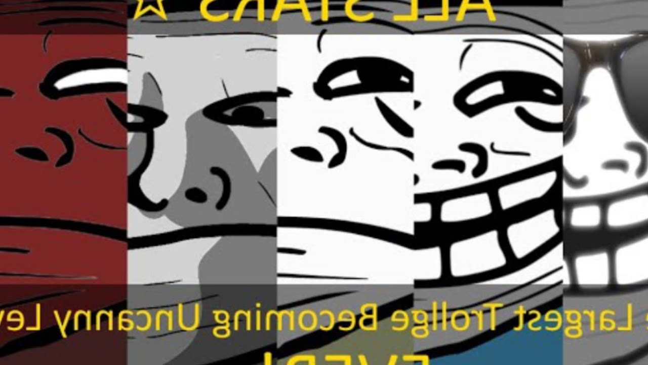 Trollface Becoming Uncanny All Stars (Reversed And Flipped)