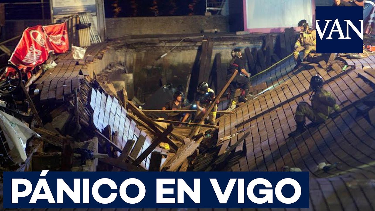 Escena de pánico al desplomarse el paseo marítimo de Vigo