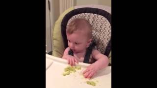 Lincolns First Solid Food Attempt, Avocado