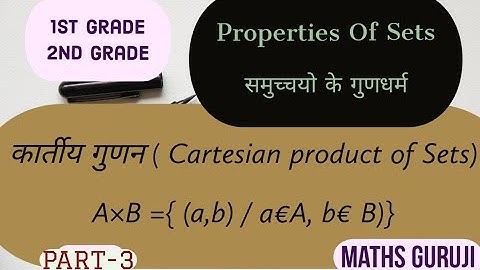 Cartesian product of sets ( समुच्चयों का कार्तीय गुणन)