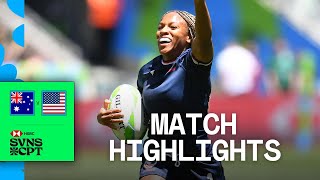 USA STUN Aussies 🤯 | Australia v USA | HSBC SVNS Cape Town 2024 | Women's Match Highlights