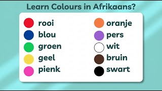 Super Colour Drill Learn 10 Colours In Afrikaans