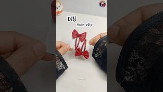 DIY Bow Hair Clip 🤩 🎀 #diy #shorts #youtubeshorts
