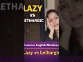 Lazy vs Lethargic | Easy English Vocabulary with a Story #englishwithrekha #spokenenglish #viral