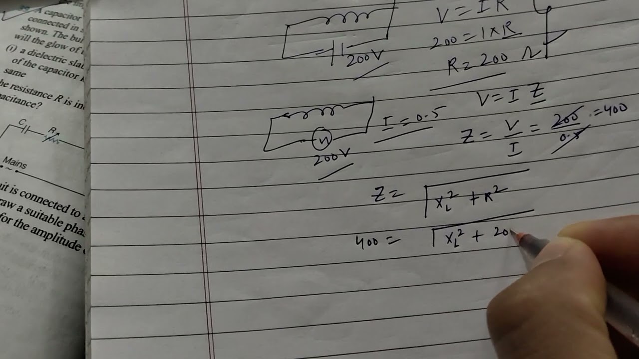 A current of 1 ampere flows through an inductor connected 200 volt DC source when it