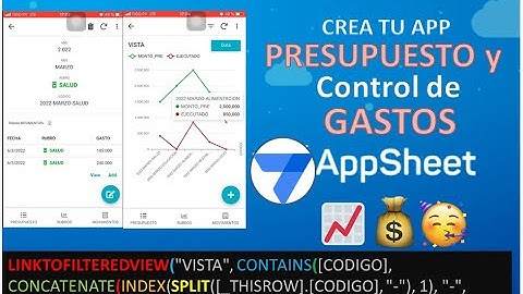 Crear una App para Presupuesto y Control de Gastos, en AppSheet. Crea Apps a partir de Google Sheets