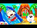 Wolfoo Has Fun Playtime with a DIY Volcano Eruption Swimming Pool | Wolfoo Family Kids Cartoon