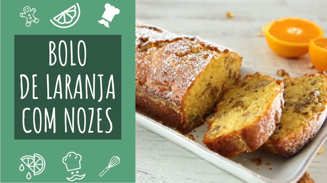 Bolo de laranja com nozes
