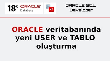 Oracle veritabanında yeni User ve Tablo oluşturma